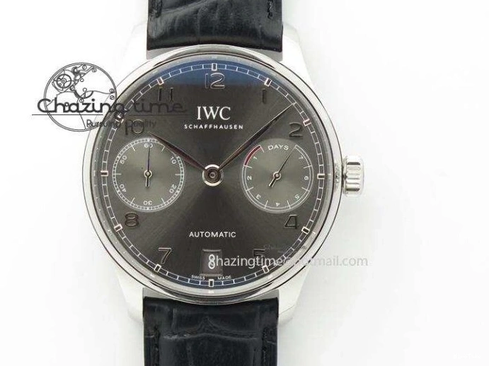 MIROTIME 0331 Portuguese Real PR IW500127 RG ZF 1:1 Best Edition Grey Red Dial On Brown Leather Strap A52010 V AllSeason 7331